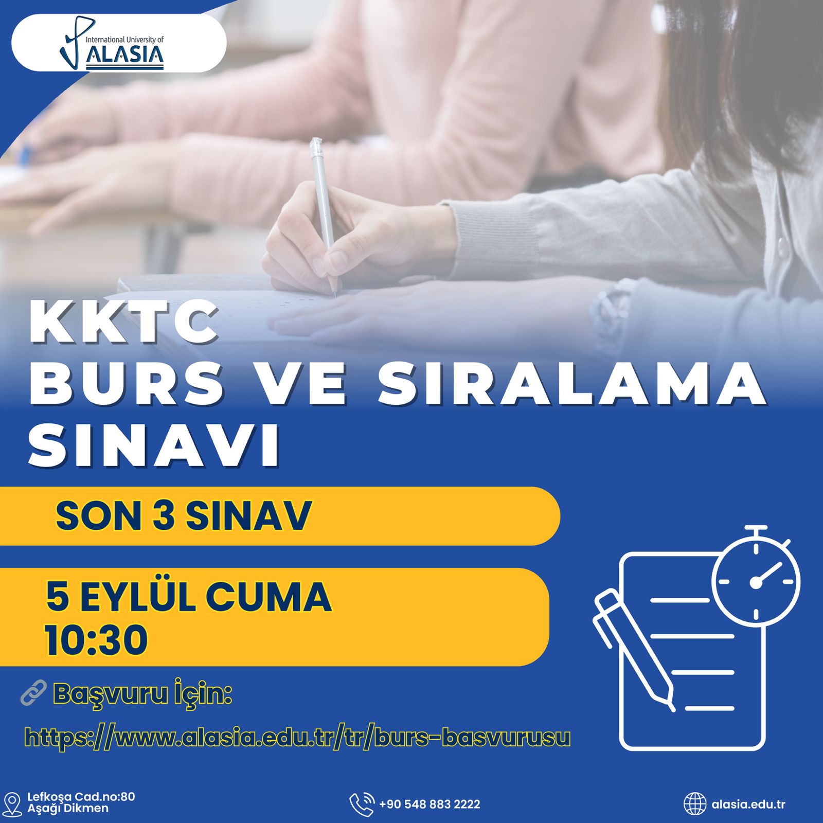 Uluslararası Alasia Üniversitesi’nden Ek Burs ve Sıralama Sınavı Tarihleri